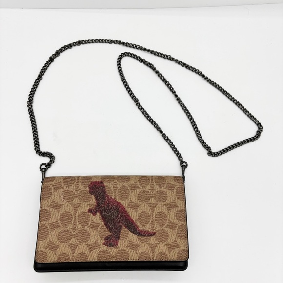 Coach Callie Foldover Chain Clutch Rexy by Sui Jianguo Crossbody - Picture 1 of 7